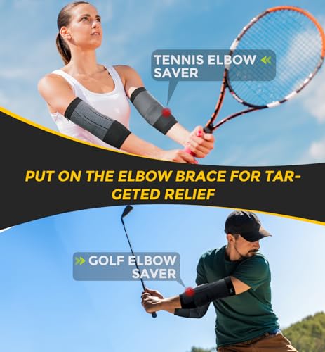 HiRui-2-PACK-Elbow-Brace-for-Men-Women-Elbow-Compression-Sleeves-With-Adjustable-Straps-Tennis-Elbow-Golfer-Elbow-Treatment-Arm-Support-for-Workout-Weightlifting-Tendonitis-Pain-Relief-Black-Small