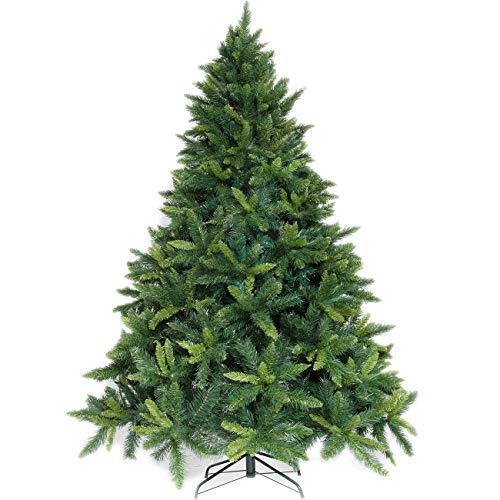 Potalay Artificial Christmas Tree Unlit 4,5,6,7.5 Feet Premium Hinged Spruce Full Tree 6FT Green PT0015-6FT