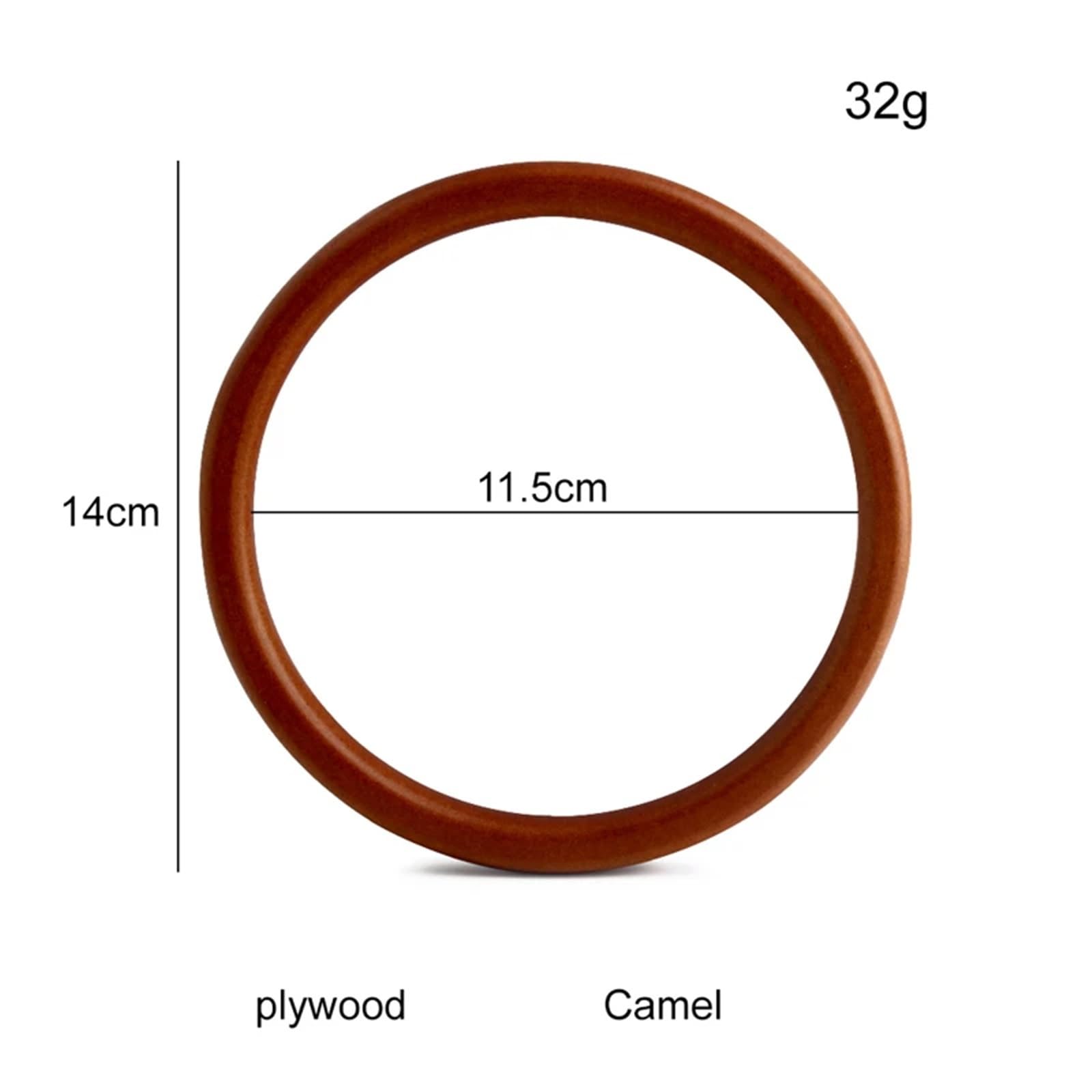Asas para Bolsos 2 uds., 11,5 cm, mango redondo plano de madera en forma O, bolso cruzado, tejido, marco cartera, accesorios artesanía costura DIY para Hacer Bolsas(A,6 pieces)