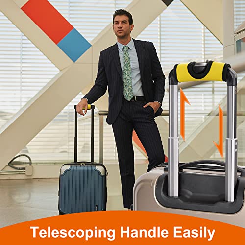 Beautyflier Luggage Handle Wrap Identifier For Suitcases Unique, 5Pcs Neoprene Hollow Handle Covers For Push-Button Luggage Suitcase Trolley Airport Travel Accessories (Yellow) #TOP4