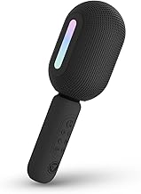BHUMLO Wireless Bluetooth Karaoke Mic with 5W Speaker,Upto 3-Hour Playtime, Dynamic RGB Lights, Music Recording, Duet Singing, Mini Karaoke Machine for Car Travel, Fast Charging (Black)