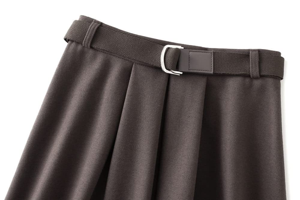 Gonne Invernali da Donna, Gonne da Donna Midi Design Cintura Vintage Gonne Invernali Nere Gonna Spessa A Vita Alta Gonne in Maglia Gonne A Pieghe da Donna Gonna(Coffee)