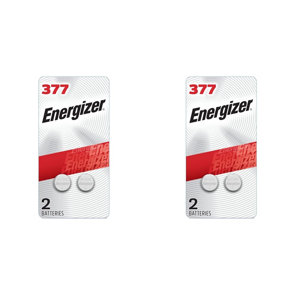 EnergizerSilver Oxide Coin Batteries, Button Cell 1.5 Volt Battery Alkaline, 2 Count (Pack of 2)
