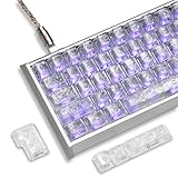 OHY XVX Forged Carbon-Look Clear Keycaps - 119 Keys Frosted PC Keycaps with Side-Printed Silver Characters, Anti-Yellowing Non-Slip for Mechanical Keyboard-Base Kit