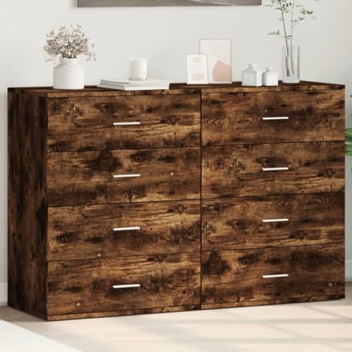 Juroupi Aparadores 2 uds aparadores para Salon Muebles de Salon Armario Salon Madera de ingeniería Roble Ahumado 60x39x80 cm