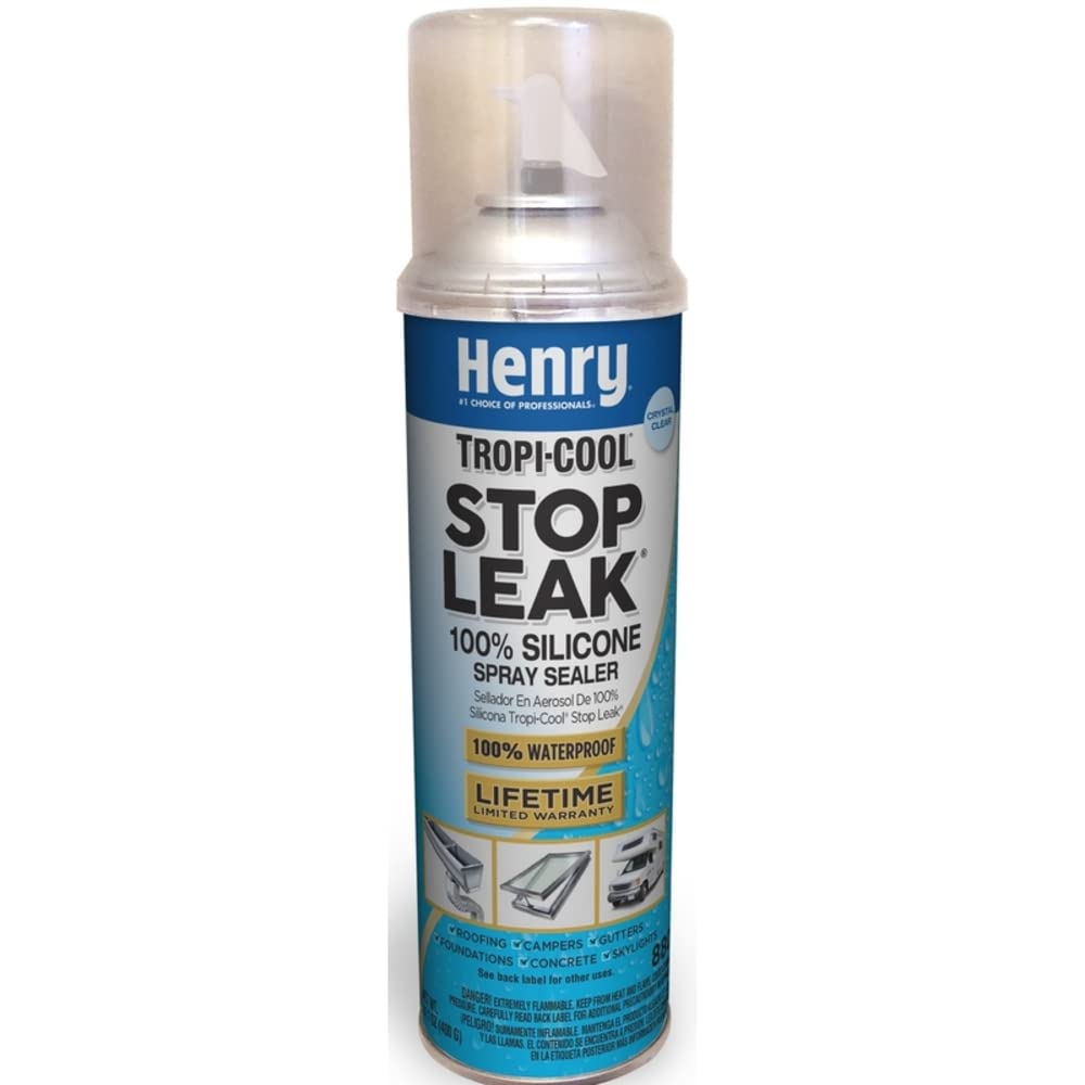 Henry HE880C025 Tropi-Cool Stop Leak Silicone Sealer, Clear, 14.1-oz. Aerosol - Quantity 12