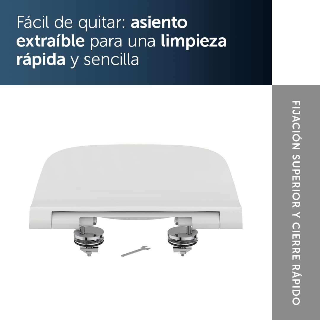 Ideal Standard i.life S asiento WC envolvente, angular – Blanco (Alpin) | Asiento de inodoro fabricado con material duradero, T473601