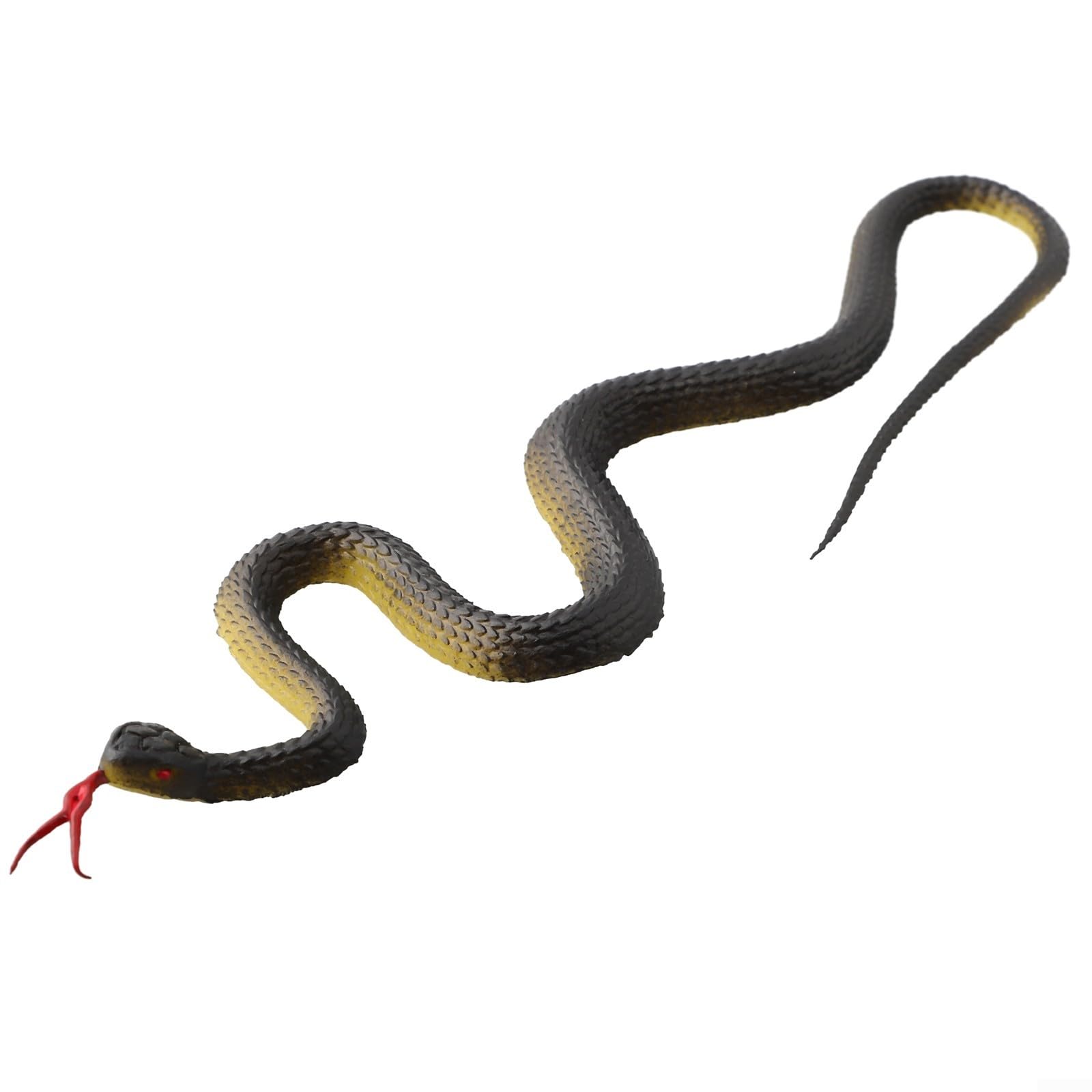Realistic 45cm Fake Rubber Snake Prank Toy Lifelike Soft Garden Decor to Scare Birds and Surprise Friends at Halloween Parties