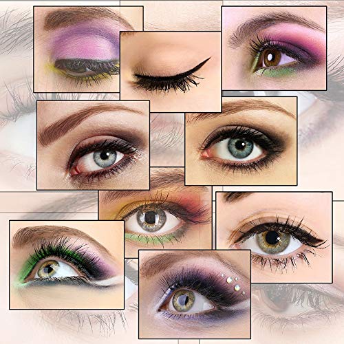 Qivange Eye Makeup Brushes Set, Synthetic Eyeshadow Brushes Eye Makeup Brush Set Cosmetics Brushes Concealer Eyebrow Eyeliner Eyeshadow Blending Brushes(12pcs, Black with Rose Gold)