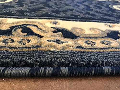 Traditional Long Persian Runner Area Rug Navy Blue Americana Carpet King Design 101 (32 Inch X 10 Feet) #TOP5