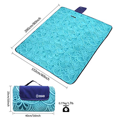 ZOMAKE Picnic Blanket Mat Waterproof Extra Large, Outdoor Blanket with Waterproof Backing for Family, Concerts, Beach, Park