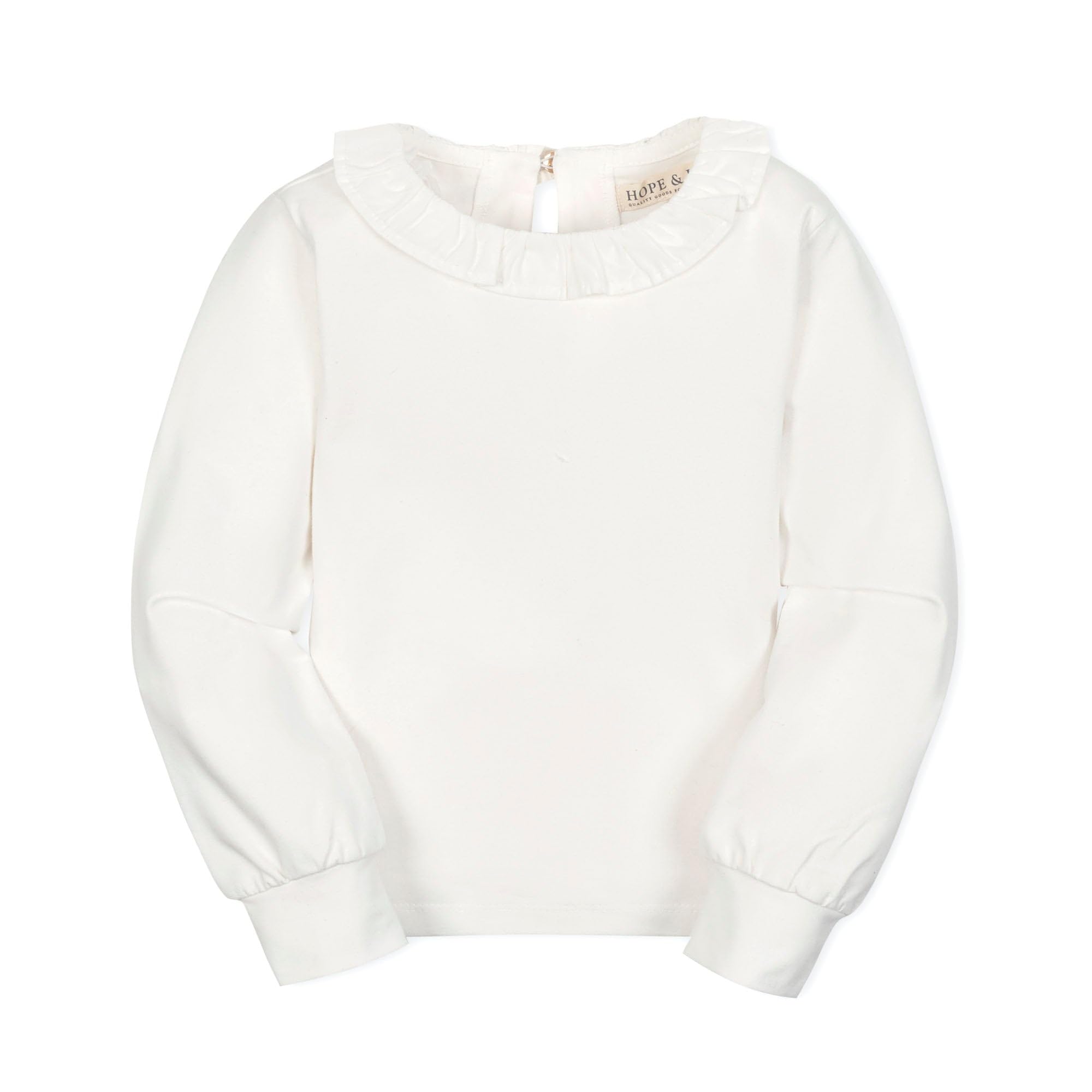 Hope &amp; Henry Girls' Peter Pan Mix Media Top