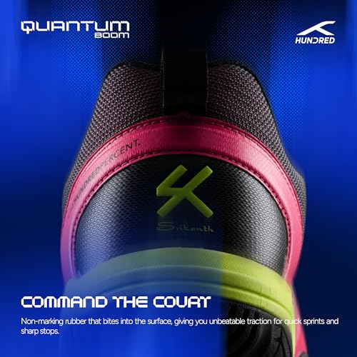 Image of Hundred Quantum Boom Unisex Non-Marking Court Shoes | Badminton, Pickleball, Table Tennis & Other Indoor Sports | Lightweight, Cushioned Grip