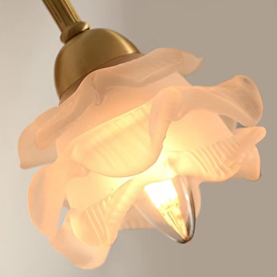 Vintage Brass Wall Sconce, Gooseneck Wall Light Fixture with Frosted Rose Glass Shade, Antique Wall Lamp for Bedroom, Living Room, Hallway Product Bullet Points: