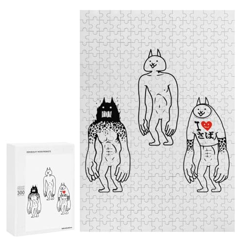 にゃんこ 大戦争 ジグソーパズル 300ピース グッズ マイクロピース 木製 アニメ 子供 知育玩具 親子で楽しめる おしゃれ 壁飾り 誕生日 クリスマス プレゼント 40×28cm