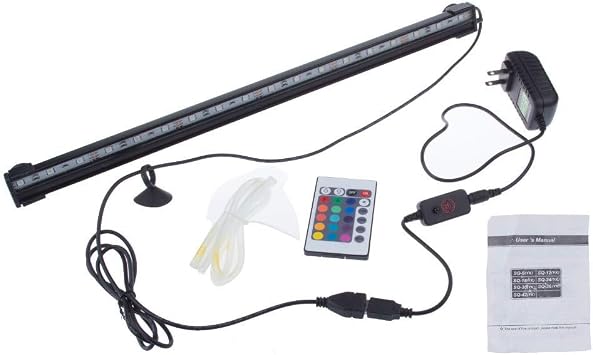 New 46CM RGB 18 LEDs 6W Remote Waterproof Fish Pond Aquarium Lamp Underwater Plant Landscape Lighting Garden Show Lights LED-FL