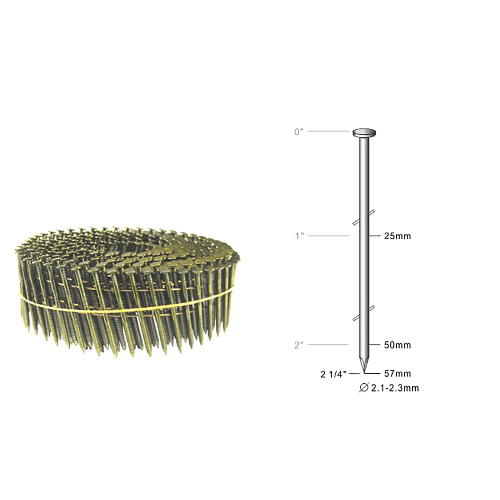 Rodillos Neumáticos de Clavos, Pistolas Neumáticas de Clavos, Longitud de Clavos 25-57mm, Capacidad de Clavos: 300-350pcs, Rodillos Neumáticos de Clavos de Cabeza Plana