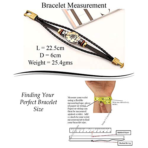 Image of Young & Forever Zodiac Sign Multi-Strand Genuine Leather Bracelet for Men & Boys - Adjustable Tribal Wristband with Antique Metal Charm
