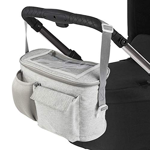 ONVAYAu00ae Kinderwagen Organizer | Kinderwagentasche in grau | Buggy Tasche | Babytasche | Buggy Organizer