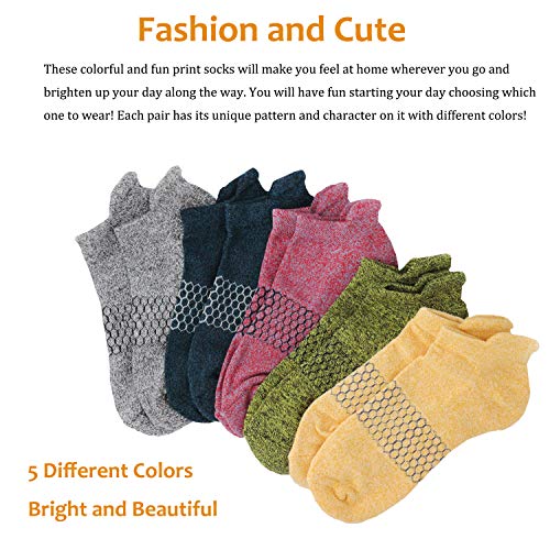 Winhot Ankle Running Socks For Women, Athletic Winter Breathable Outdoor Sock Cushioned Performance Tab 5 Pack #TOP4
