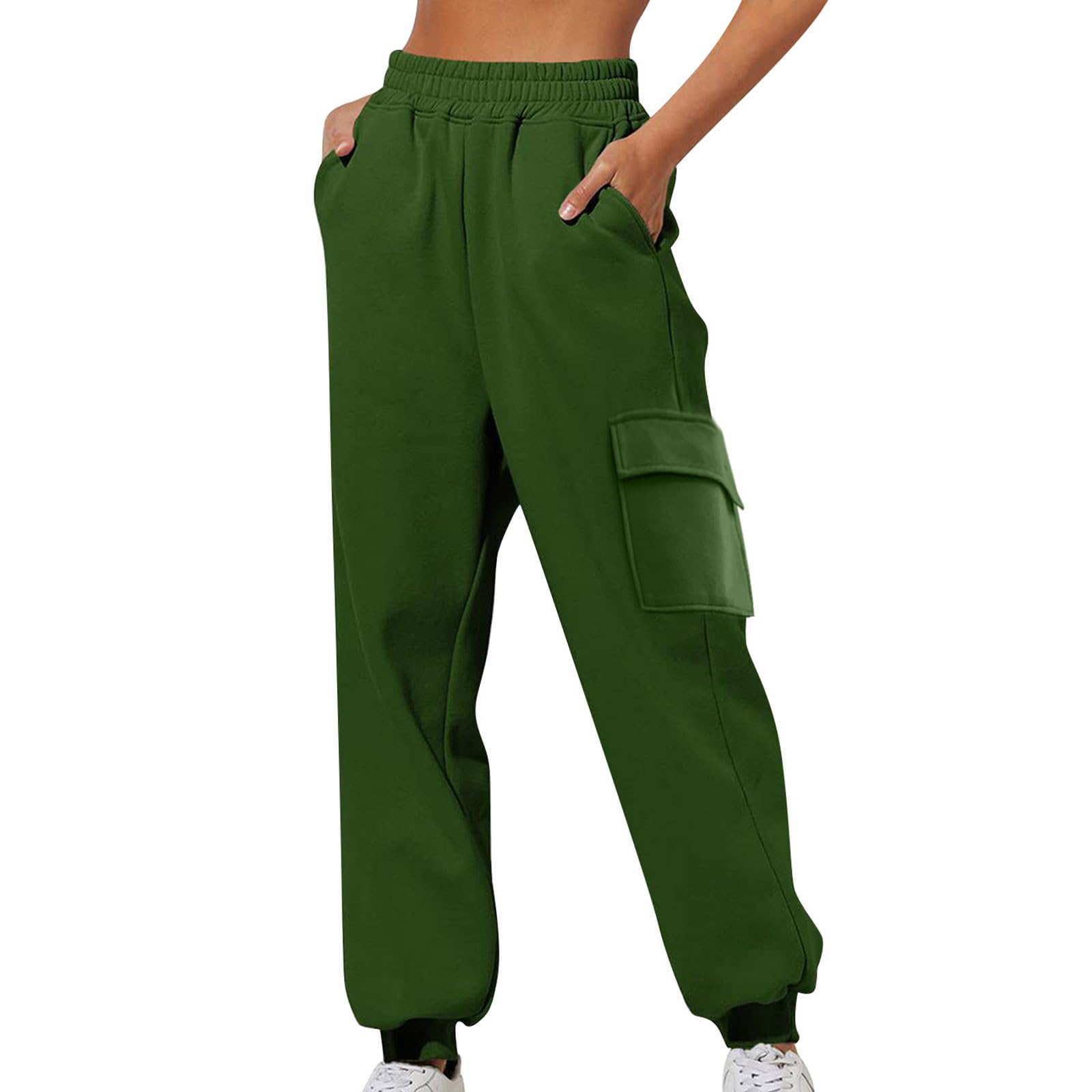 XUNRYAN Sweatpants Women Casual Cargo Pants with Pockets High Waisted Joggers Lightweight Workout Trousers Fashion Pants