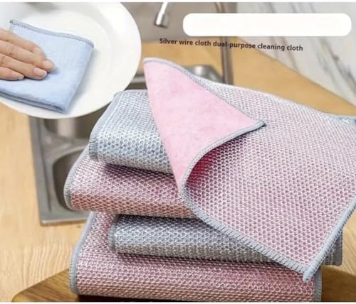 Image of Butterthief Non Scratch Dish Wash Steel Scrub for Kitchen Metal Dish Cloth Scrubber, Stainless Steel Cleaning Pads, Rust-Resistant & Long-Lasting Utensil Cleaner for Pots, Pans & Sink (Pack of 10)