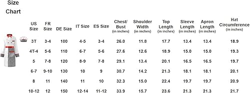 Miniatura 3 de ReliBeauty Conjunto de disfraz de chef para niños y niñas, juego de rol con delantal desmontable