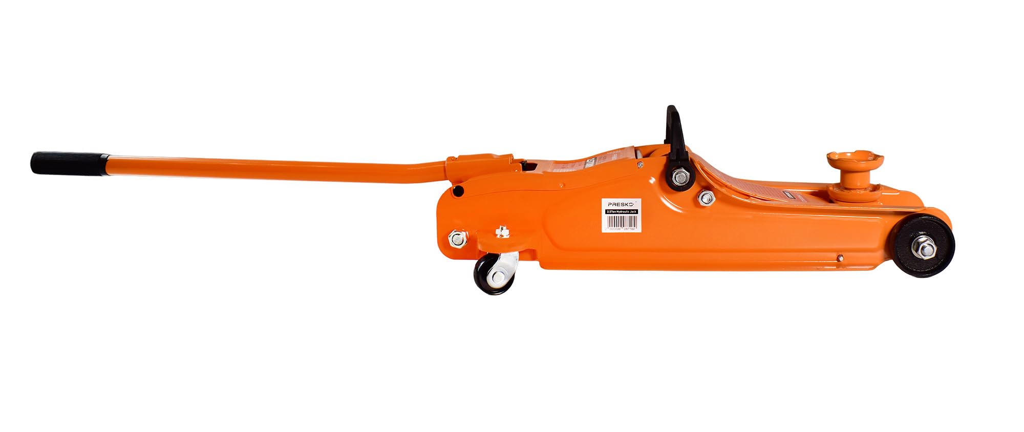 Hydraulischer Rangierwagenheber 2,5t (2500 kg), Flacher Wagenheber für tiefergelegte Autos, Low Profile Auto-Heber Hubhöhe 80-360 mm, 4 Rollen & Sicherheitsventil