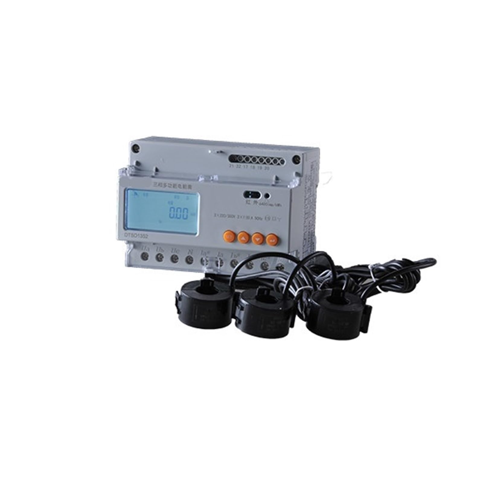 Compteur d'énergie triphasé DTSD1352-CT rail DIN 5A affichage