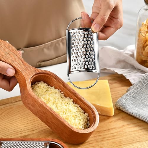 Rallador de Queso con Mango de Madera y Acero Inoxidable miniatura 3
