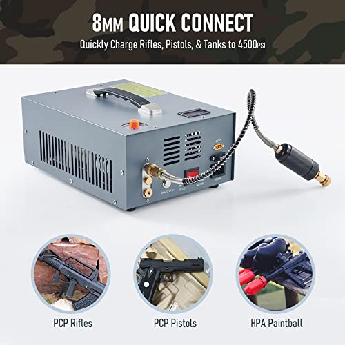 Creworks High-Pressure Electric Pcp Pump - 12L/Min Portable Pcp Air Compressor 4500 Psi 110V, Fast Air Rifle Pistol Paintball Tank Air Pump, 12V Hpa Compressor 30Mpa #TOP3