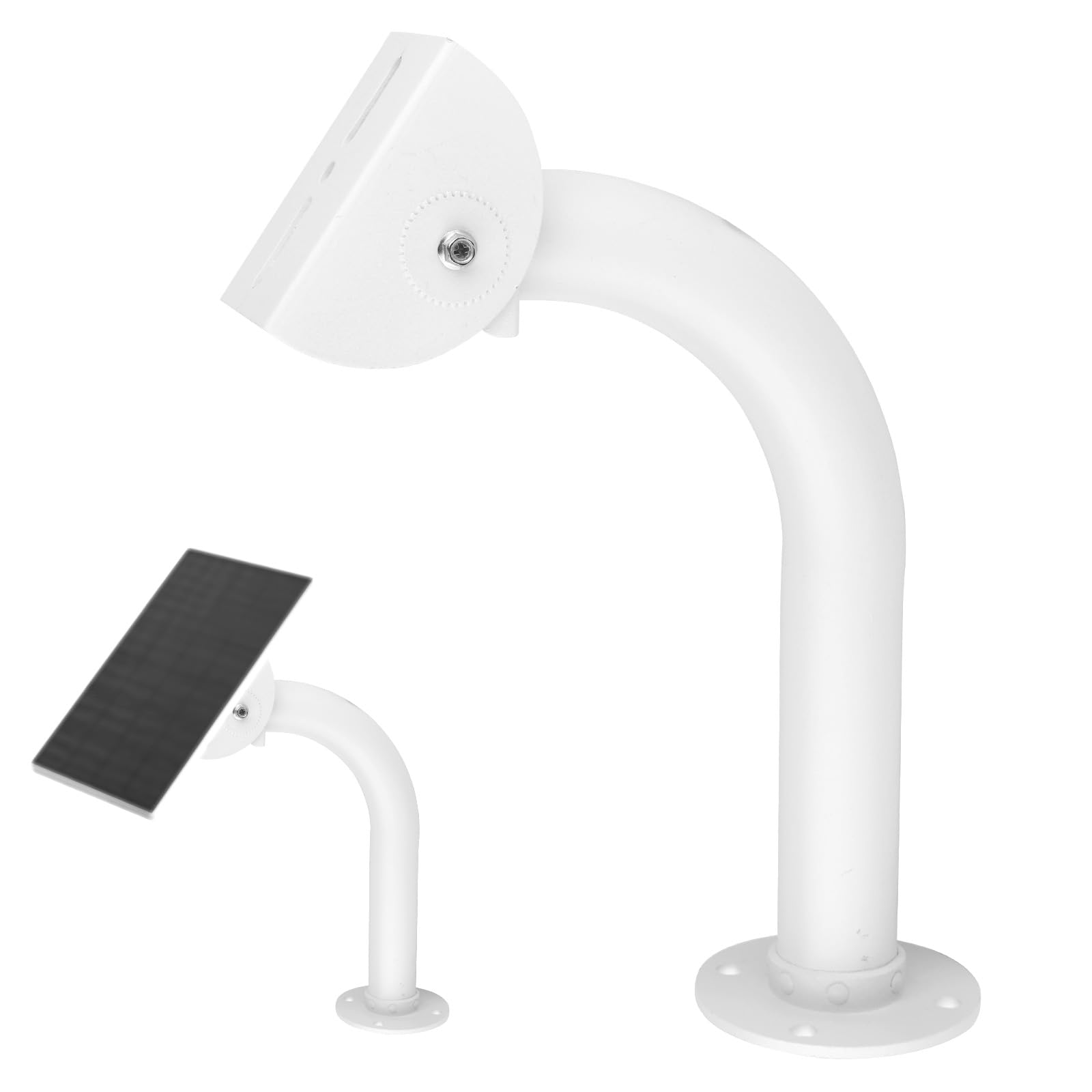 Support Mural Panneau Solaire, 30cm Bras Universel Forme L avec Tête Inclinable Multi-Angle Réglable pour Exposition Maximale Soleil pour Eufy Arlo Wyze Reolink Panneaux Solaires Ring