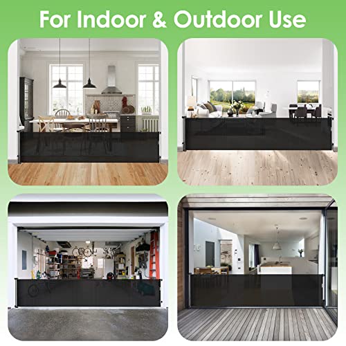 150 Inch Extra Wide Retractable Baby Gates For Large Openings Extra Long Baby Gates For Doorways Large Dog Gate For The House Extra Wide Indoor Outdoor Pet Gates For Dogs, Black #TOP5