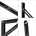 2 Pcs Folding Shelf Brackets 12 inch Black Heavy Duty Metal Triangle Table Bench Collapsible Shelf Bracket, Folding Shelf Support Bracket Hinge Wall Mounted