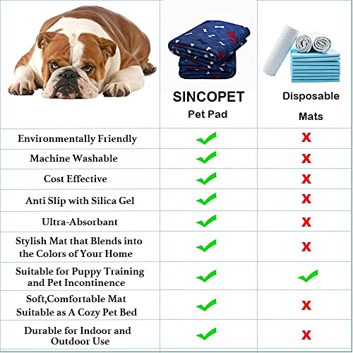 Image of Washable Pee Pads for Dogs + Pet Grooming Gloves - Waterproof & Non-Slip Fast Absorbing Puppy Potty Training Pads,Reusable Whelping Pads, Pee Pad for Guinea Pig Cage,Dog Playpen Mat