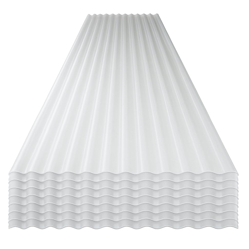 StormGuard Set da 10 lastre Ondulate in PVC – 90x200 cm Trasparente –- Pannello Tetto Impermeabile – Tetti di Verande, Carport
