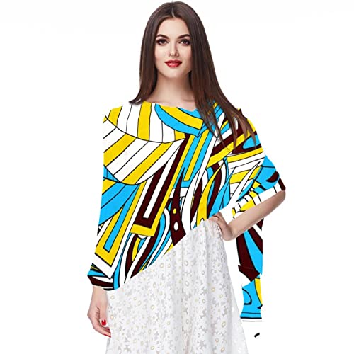 Écharpe en bois abstrait pour femme idée cadeau originale multicolore pour anniversaire