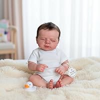 Vista 4 de Pinky Reborn Preciosas muñecas de bebé recién nacidas impermeables de cuerpo completo de vinilo de 18 pulgadas, muñecas de bebé durmiendo reales que