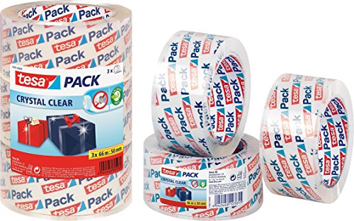 tesa Packband Crystal Clear, kristall-klar, 6 Rollen, 66m x 50mm