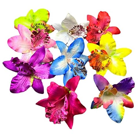 10 Pcs Orchid Flower Hair Clips for Weddings Cover