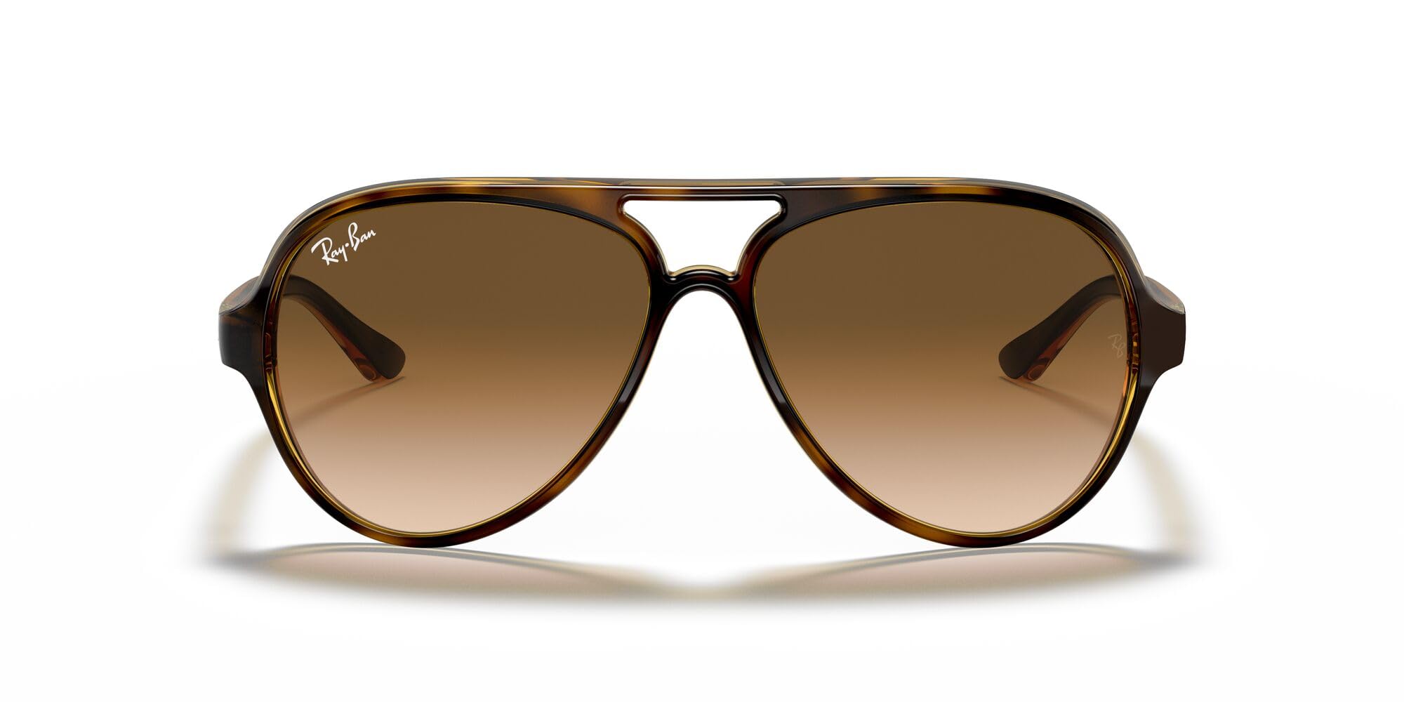 Photo 1 of Ray-Ban Unisex RB4125 Cats 5000 Aviator Sunglasses, Light Havana/Clear Gradient Brown, 59 mm
