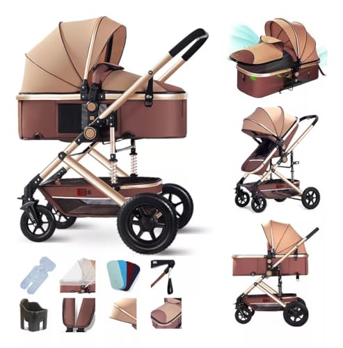 FINYQBET Carrito De Bebé Plegable Universal Para Cuatro Estaciones Sillas De Paseo para Bebés De Alta Vista para Bebés...