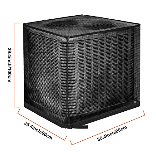 TRELC Outdoor Air Conditioner Cover, Mesh AC Unit Cover Protects from Clogging - Cottonwood, Leaves, Weeds (35.4" x 35.4" x 39.4")