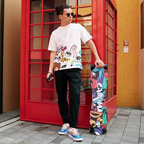 Caroma Electric Skateboards With Remote, 350W Hub-Motor Electric Longboard For Adults Teens, 12.4Mph Top Speed, 11.2Miles Max Range, 220Lbs Max Load, 12 Months Warranty #TOP6