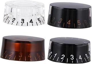 Hoement 4 Peças Botão Preto Metal Guitarra Baixo Botão Para Amplificador Pedal De Guitarra Botões De Afinação De Tom Botões De Guitarra Potes Peças De Guitarra Botões De Controle Para