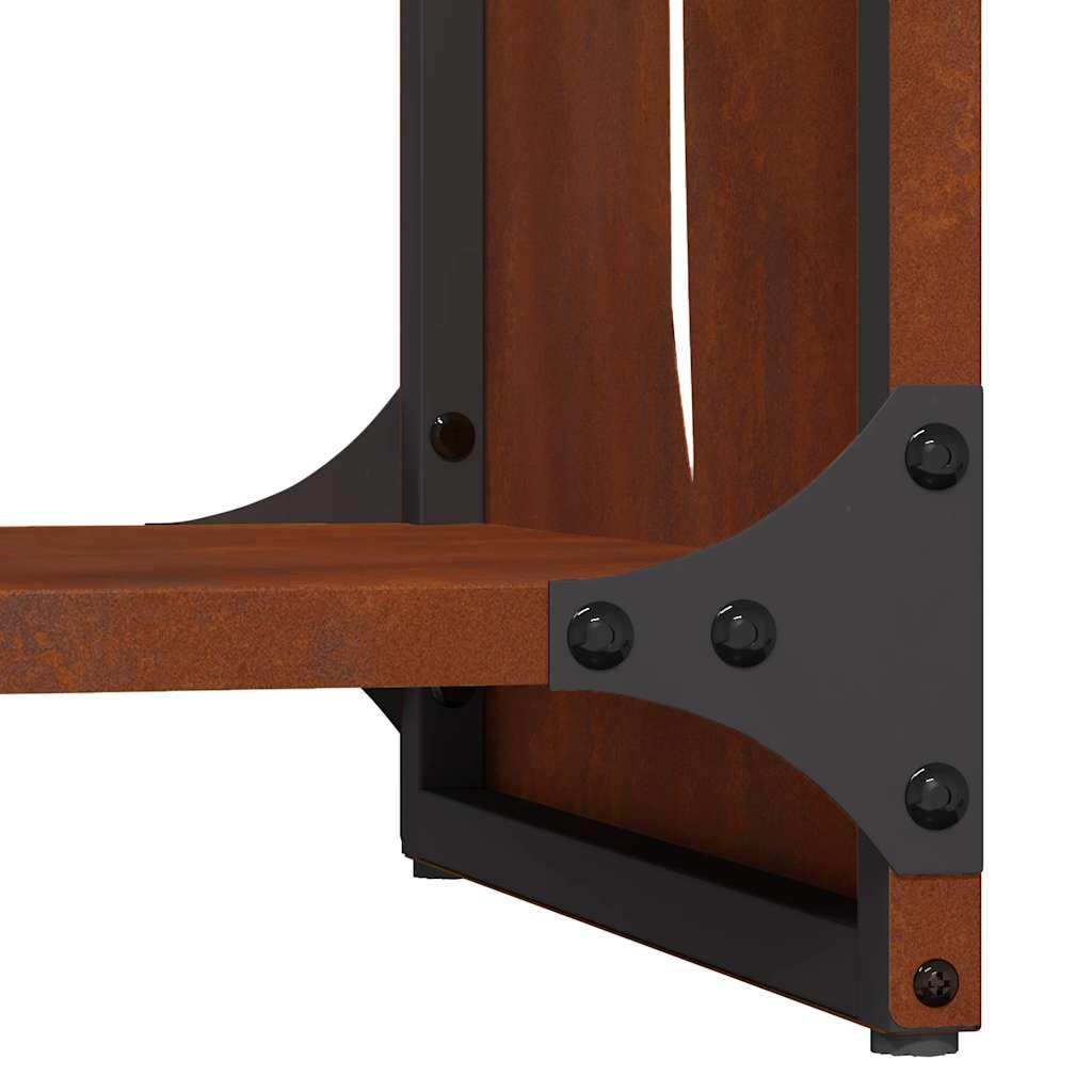 vidaXL Leñero 40x30x80 cm Acero corten, Soporte para leña para Chimenea, Soporte para leña, Soporte para leña, Almacenamiento de leña para Interiores