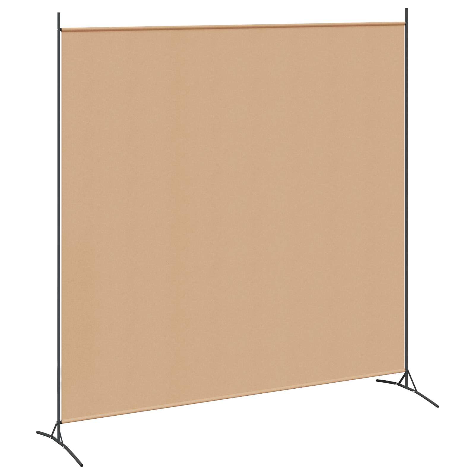 Paravent 175 x 180 cm en tissu beige et métal pliable pour maison