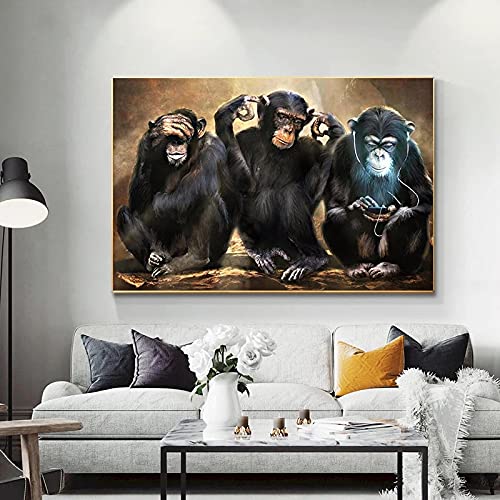 Art Mural Singe Orang-outan Tableau Humour Décoration Salon Grand Format 70x100
