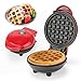 Gohytal Waffle Maker, 350W Mini Gaufrier Rond avec Revêtement Antiadhésif, PoignéE Cool Touch, Chauffage Uniforme Temps de Cuisson Rapide pour Gaufres Individuelles, Snacks, Crêpes (Rouge)