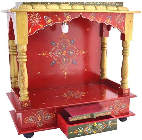 Temple en bois pour la maison Mandap Pooja Mandir artisanat élégant taille M